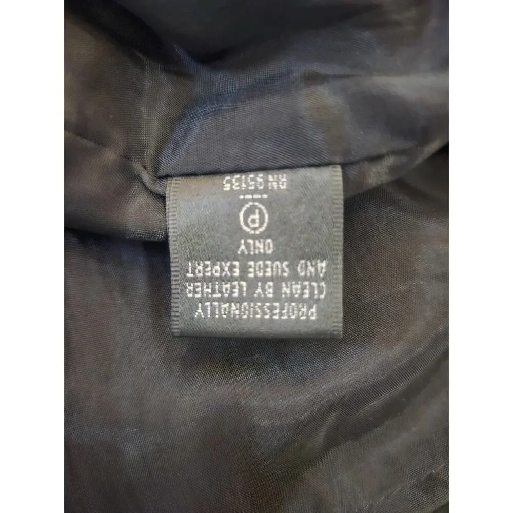 Lafayette 148 NY 100% Leather Pencil Skirt Black Sz 12 Side Zip Lined - Picture 7 of 8